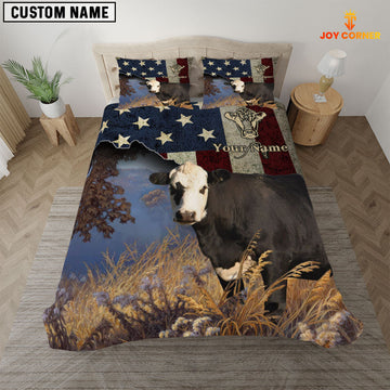 Uni Black Hereford America Customized Name 3D Bedding Set