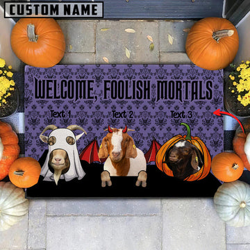 Uni Custom Name Boer Goat Welcome Foolish Mortals Doormat