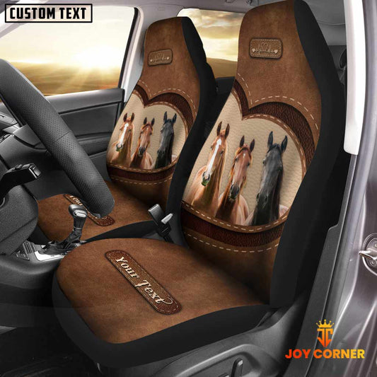 Uni Horse Pattern Customized Name Heart Car Seat Cover Set