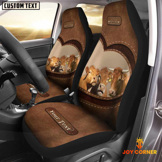 Uni Limousin Pattern Customized Name Heart Car Seat Cover Set