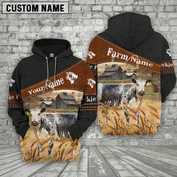 Uni Speckle Park On Farm Custom Name Printed 3D Black Hoodie