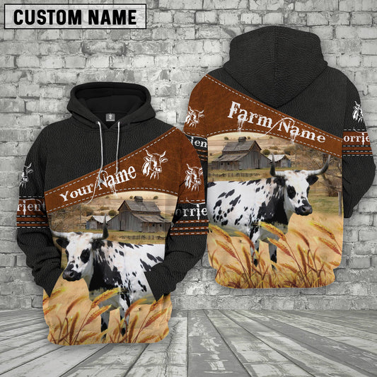 Uni Corriente On Farm Custom Name Printed 3D Black Hoodie