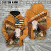 Uni Personalized Name 3D Hereford Flag Hoodie