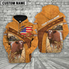 Uni Personalized Name 3D Shorthorn Flag Hoodie