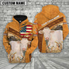 Uni Personalized Name 3D Charolais Flag Hoodie