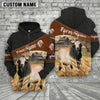 Uni Brahman On Farm Custom Name Printed 3D Black Hoodie