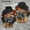 Uni Brangus On Farm Custom Name Printed 3D Black Hoodie