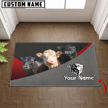 Uni Black Angus And Hereford Metal Pattern Doormat