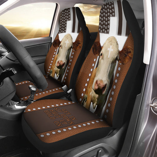 Uni Jesus Simmental Pattern Car Seat Cover Set