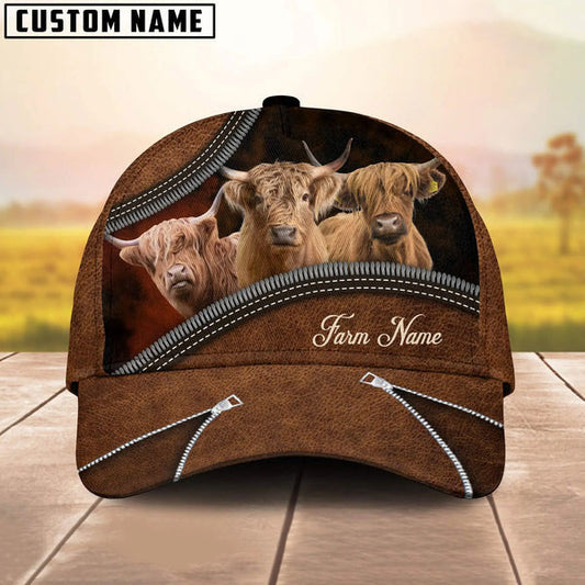 Uni Happiness Highland Customized Farm Name 3D Classic Cap