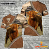 Uni Personalized Name Farm Highland Cattle Light Brown Hoodie