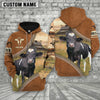 Uni Personalized Name Farm Holstein Cattle Light Brown Hoodie