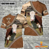 Uni Personalized Name Farm Hereford Cattle Light Brown Hoodie