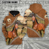 Uni Personalized Name Farm Horse Cattle Light Brown Hoodie