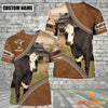 Uni Personalized Name Farm Black Hereford Cattle Light Brown Hoodie