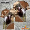 Uni Personalized Name Farm Shorthorn Cattle Light Brown Hoodie