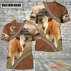 Uni Personalized Name Farm Simmental Cattle Light Brown Hoodie