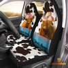 Uni Highland Cattle Pattern Customized Name Dairy Cow Car Seat Cover Set