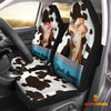 Uni Hereford Pattern Customized Name Dairy Cow Car Seat Cover Set