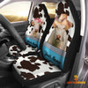 Uni Charolais Pattern Customized Name Dairy Cow Car Seat Cover Set