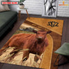 Uni Red Angus Farming Brown Personalized Name 3D Rug