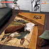 Uni Hereford Farming Brown Personalized Name 3D Rug