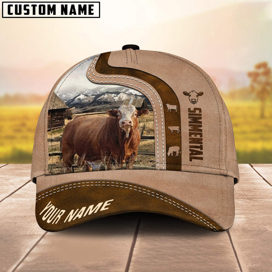 Uni Custom Name Simmental Light Brown Cap