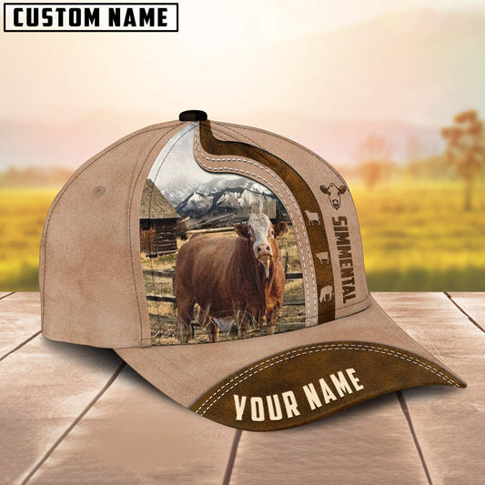 Uni Custom Name Simmental Light Brown Cap