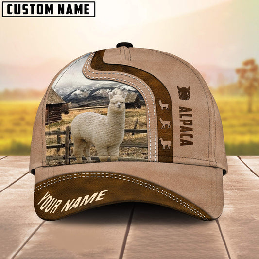 Uni Custom Name Alpaca Cattle Light Brown Cap