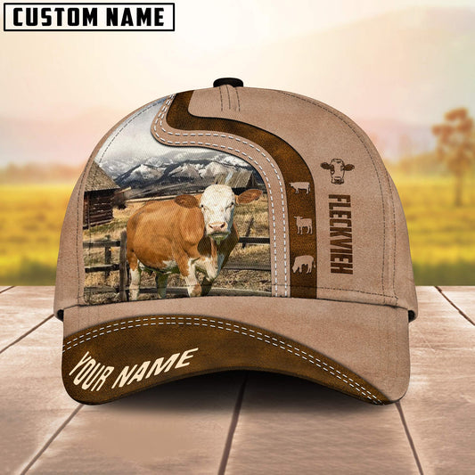 Uni Custom Name Fleckvieh Cattle Light Brown Cap