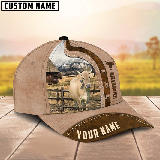 Uni Custom Name Braunvieh Cattle Light Brown Cap