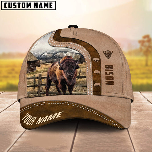 Uni Custom Name Bison Cattle Light Brown Cap