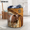 Uni Shorthorn Cattle Brown Custom Name Basket