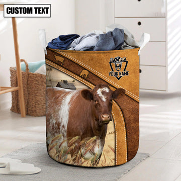 Uni Shorthorn Cattle Brown Custom Name Basket