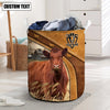 Uni Red Angus Cattle Brown Custom Name Basket