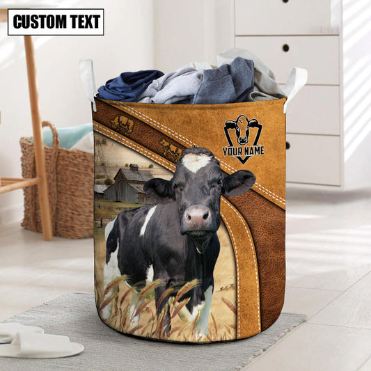 Uni Holstein Cattle Brown Custom Name Basket