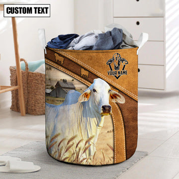 Uni Brahman Cattle Brown Custom Name Basket