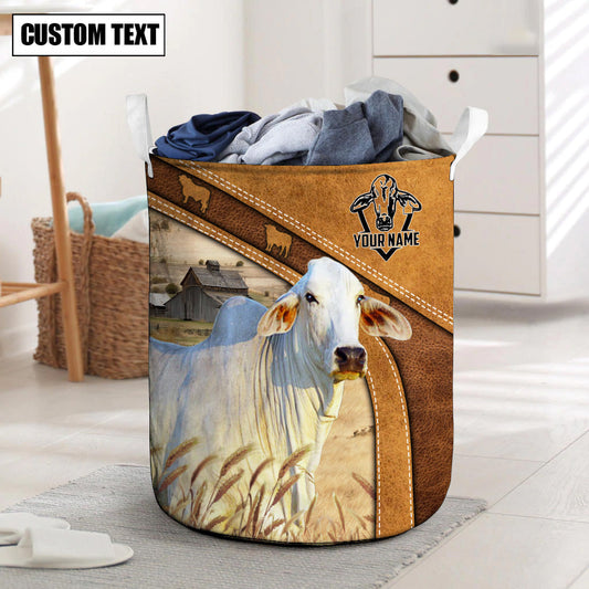 Uni Brahman Cattle Brown Custom Name Basket