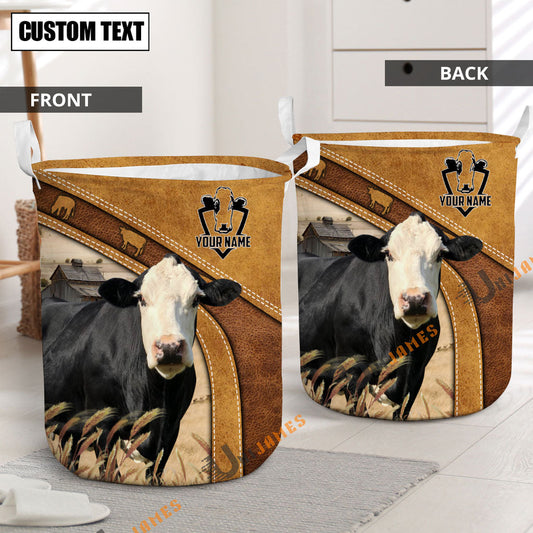 Uni Black Baldy Cattle Brown Custom Name Basket