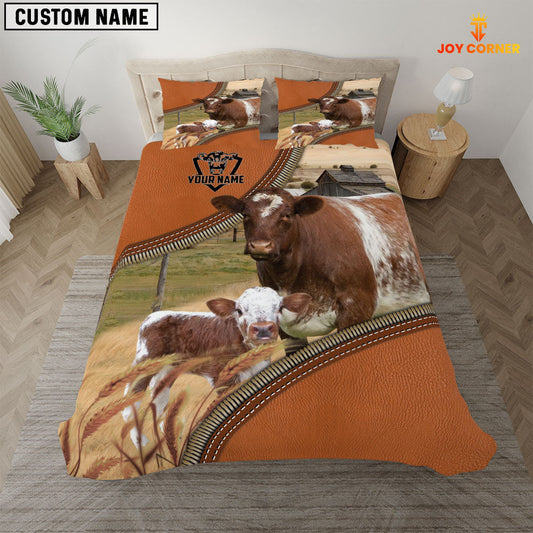 Uni Shorthorn On The Farm Customized Name 3D Bedding Set