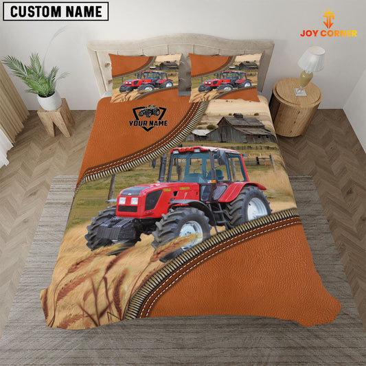 Uni Red Tractor On The Farm Customized Name 3D Bedding Set