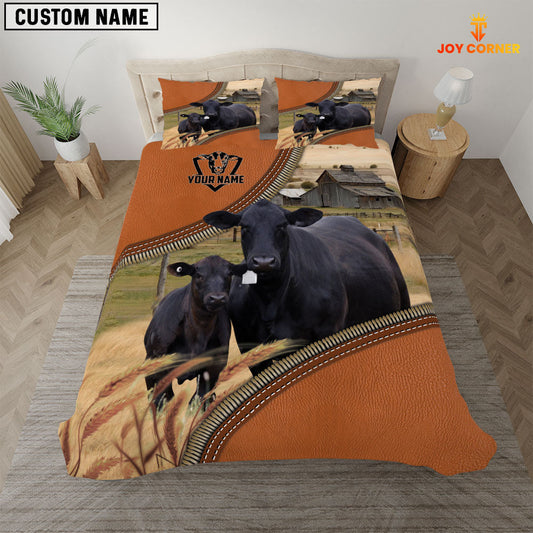 Uni Black Angus On The Farm Customized Name 3D Bedding Set