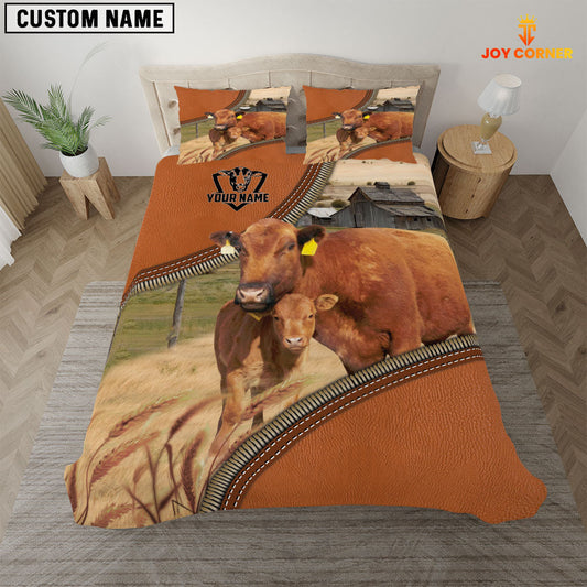 Uni Red Angus On The Farm Customized Name 3D Bedding Set