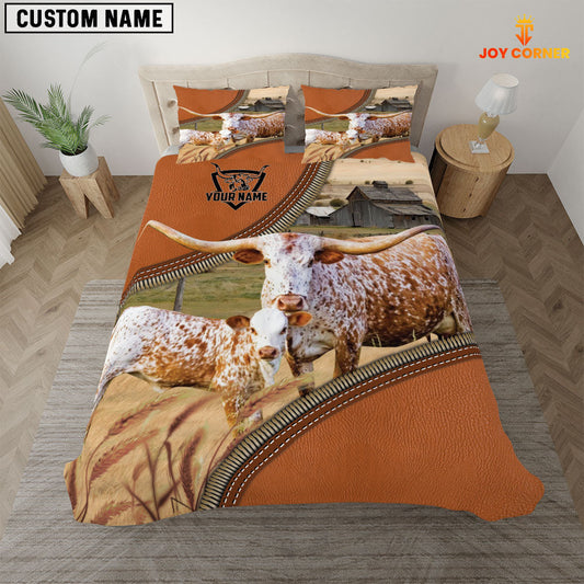 Uni Texas Longhorn On The Farm Customized Name 3D Bedding Set