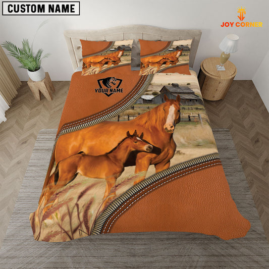 Uni Horse On The Farm Customized Name 3D Bedding Set