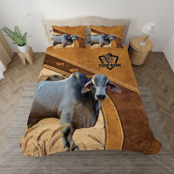Uni Grey Brahman Cattle Customized Bedding set