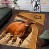 Uni Salers Farming Brown Personalized Name 3D Rug