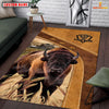 Uni Bison Farming Brown Personalized Name 3D Rug