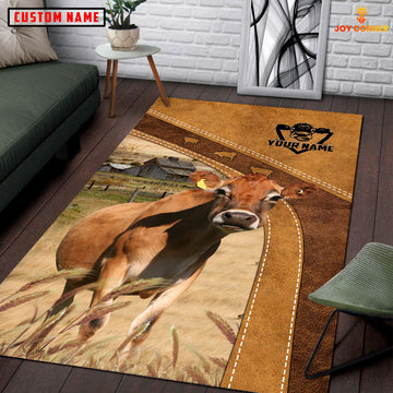 Uni Jersey Farming Brown Personalized Name 3D Rug