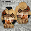 Uni Texas Longhorn On Farms Custom Name Printed 3D Hoodie